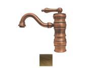 Whitehaus Collection WHVEG3 1095 AB 6.62 in. Vintage III single hole single lever lavatory faucet with traditional swivel spout Antique Brass