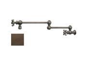 Whitehaus Collection WHKPFCR3 9550 MB 22 in. Vintage III patented wall mount pot filler with cross handles and swivel aerator Mahogany Bronze