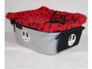 FidoRido Products FRG1RB M Gray One Seater with Light Weight Fleece in Red with Black Paw Prints and Medium Harness