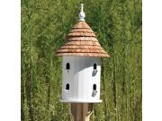Lazy Hill 41401 Bird House White Solid Cellular Vinyl with Natural Redwood Shingle Roof