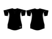 3N2 3000Y 0106 YL Emotion Two Button Henley Youth Black And White Youth Large