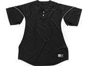 3N2 3000Y 0106 YS Emotion Two Button Henley Black Youth Small