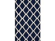 NuLoom MTVS27D 76096 7 ft. 6 in. x 9 ft. 6 in. Moroccan Trellis Navy Blue Hand Hooked Rectangle Rug