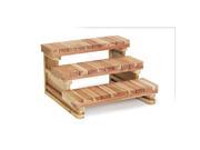 A and B Accessories SE3T Three Tier Square Redwood Spa Steps 36 Inch