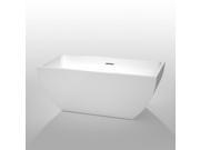 Wyndham Collection WCBTK150559 Rachel Rachel White 59 in. Soaking Bathtub with Chrome Drain