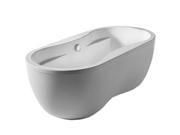 Whitehaus WHDB170BATH 5.58 ft. Center Drain Freestanding Bathtub in White