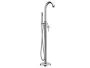 Whitehaus WHT7368S C 1 Handle 1 Spray Floor Mount Tub Filler with Handshower in Polished Chrome