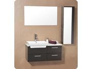 Fresca Caro Espresso Modern Bathroom Vanity w Mirrored Side Cabinet