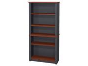 Bestar 99700 1139 Prestige Plus modular bookcase in Bordeaux and Graphite finish