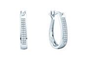 Gold and Diamonds EF6932 W 0.15CT DIA MICRO PAVE HOOPS Size 7