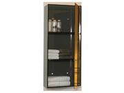 Whitehaus Collection WHAEVE02 15.75 in. Aeri vertical glass wall mount storage unit with three shelves and mirror door Transparent Glass