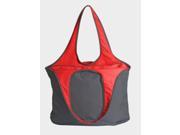 Peerless VEST001 Gray Red Village Zipper Tote Bag Gray And Red