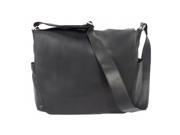 Piel 2496 BLK Messenger Bag with Double Magnetic Opening Black