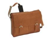 Piel Leather 2810 Classic Expandable Messenger Bag Saddle