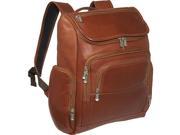 Piel Leather 2834 Multi Pocket Laptop Backpack Saddle