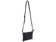 Parinda 11205 CARA Quilted Faux Leather Crossbody Bag Black
