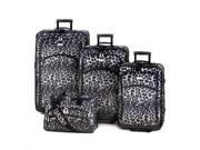 Zingz Thingz 57070436 White Animal Print Luggage Set