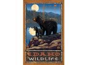ArteHouse 0003 0520 Mom and Cub Planked Wood 14 x 23 Sign
