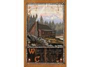 ArteHouse 0003 0521 Cabin in the Woods Planked Wood 14 x 23 Sign