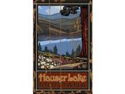 ArteHouse 0003 0530 Peaceful Lake View Planked Wood 14 x 23 Sign