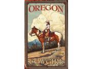 ArteHouse 0003 0531 Cowgirl Rider Planked Wood 14 x 23 Sign