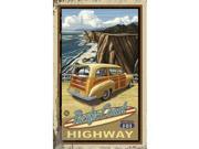 ArteHouse 0003 0189 Pacific Coast Highway Planked Wood 14 x 23 Sign
