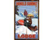 ArteHouse 0003 0494 Snowmobile Riders Planked Wood 14 x 23 Sign