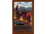 ArteHouse 0003 0498 Cowboy and Horse Planked Wood 14 x 23 Sign