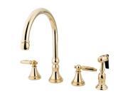 Kingston Brass GS2792GLBS Gourmetier Two Handle Kitchen Faucet Polished Brass