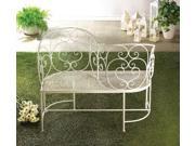 Zingz Thingz 57071190 White Metal Romantic Intimate Couple Bench