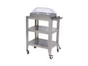 Broil King WBC 2RT Double Buffet Warming Cart with Clear Rolltop Lid