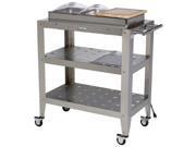 Broil King WBC 3SLP Family Size 3 Pan Buffet Warming Cart with Clear Individual Lids