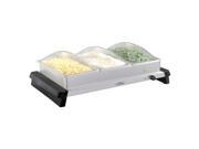 BroilKing NBS 3SP Professional Triple Buffet Server with Stainless Base Plastic Lids