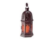 Zingz Thingz 57070453 Amber Glass Moroccan Style Candle Lantern