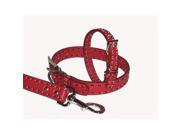 A Pets World 03011304 16 Leather Dog Collar Red Chocolate Saddle Stitch