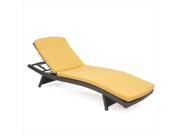 Jeco WL 1 2 CL1 FS025 Wicker Adjustable Chaise Lounger With Mustard Cushion Set 2