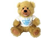 Chantilly Lane G1060 12 In. Noah Bear Hand Made By God Bear With Blue Shirt Toy