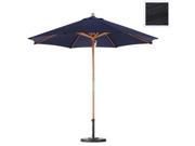 March Products SOW908 P04 9 ft. Wood Market Umbrella Pulley Open Hardwood Polyester Navy Blue