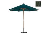 March Products SOW908 P09 9 ft. Wood Market Umbrella Pulley Open Hardwood Polyester Hunter Green
