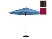 March Products ALTO118117 SA36 DWV 11 ft. Fiberglass Pulley Open Double Vents Market Umbrella Bronze and Pacifica Burgandy