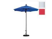 March Products ALTO758170 5403 7.5 ft. Fiberglass Pulley Open Market Umbrella Matted White and Sunbrella Jockey Red