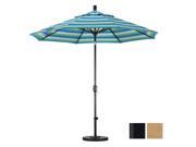 March Products GSPT908302 SA14 9 ft. Aluminum Market Umbrella Push Tilt Matted Black Pacifica Straw