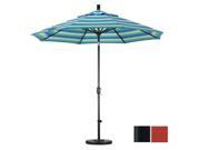 March Products GSPT908302 SA17 9 ft. Aluminum Market Umbrella Push Tilt Matted Black Pacifica Tuscan