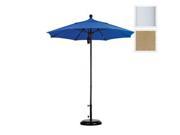 March Products ALTO758170 8318 7.5 ft. Fiberglass Pulley Open Market Umbrella Matted White and Sunbrella Sesame Linen