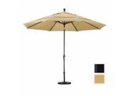 March Products GSCU118302 5484 DWV 11 ft. Aluminum Market Umbrella Collar Tilt Double Vents Matted Black Sunbrella Brass