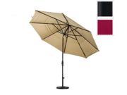March Products GSCU118302 SA36 DWV 11 ft. Aluminum Market Umbrella Collar Tilt Double Vents Matted Black Pacifica Burgandy