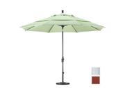 March Products GSCUF118170 5407 DWV 11 ft. Fiberglass Market Umbrella Collar Tilt Double Vents Matted White Sunbrella Henna