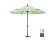 March Products GSCUF118170 5425 DWV 11 ft. Fiberglass Market Umbrella Collar Tilt Double Vents Matted White Sunbrella Cocoa