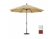March Products GSCU118170 5407 DWV 11 ft. Aluminum Market Umbrella Collar Tilt Double Vents Matted White Sunbrella Henna