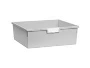 Extra Wide Home Indoor Office Document Storage Double Depth Tote Tray In Light Gray